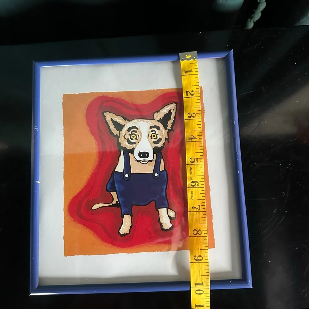 Ben Franklin Blue Dog collectors Print framed